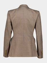 Blazé Milano Saona Beige Checked Double-Breasted Wool Blazer