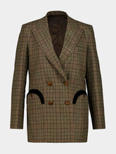 Blazé Milano Green Checked Olmida Everyday Double-Breasted Blazer
