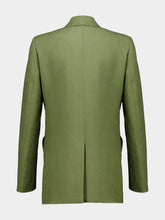 Blazé Milano Palm Green Linen Midday Sun Double-Breasted Blazer