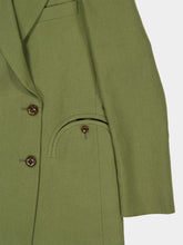 Blazé Milano Palm Green Linen Midday Sun Double-Breasted Blazer