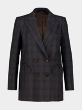 Blazé Milano Bravado Grey Checked Virgin Wool Blazer