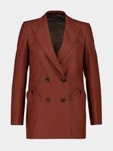 Blazé Milano Rust Patea Everyday Double-Breasted Wool Blazer