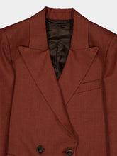 Blazé Milano Rust Patea Everyday Double-Breasted Wool Blazer