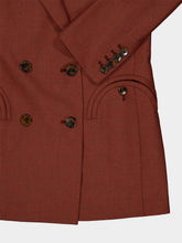 Blazé Milano Rust Patea Everyday Double-Breasted Wool Blazer