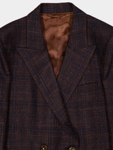 Blazé Milano Askari Chocolate Checked Double-Breasted Blazer