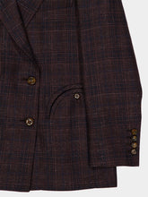 Blazé Milano Askari Chocolate Checked Double-Breasted Blazer