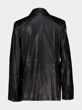 Blazé Milano Black Double-Breasted Leather Blazer