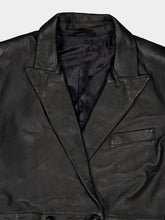 Blazé Milano Black Double-Breasted Leather Blazer