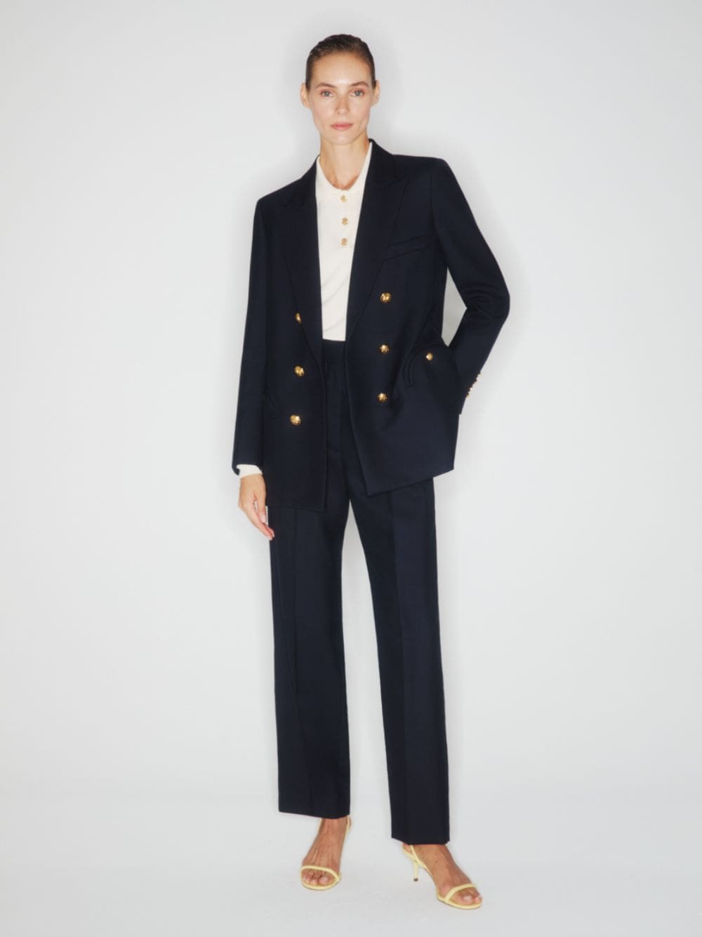 Navy Double-Breasted Everynight Blazer