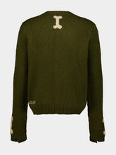 Baziszt Khaki Green Bobby Wool Cardigan