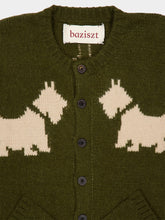 Baziszt Khaki Green Bobby Wool Cardigan
