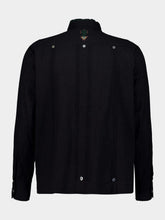 Baziszt Navy Blue Byrsa Embroidered Shirt