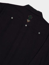 Baziszt Navy Blue Byrsa Embroidered Shirt