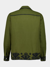 Baziszt Khaki Green Fougère Cotton Shirt