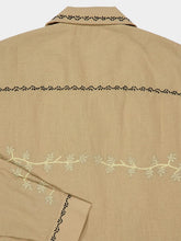 Baziszt Beige Gevrey Embroidered Hemp Shirt