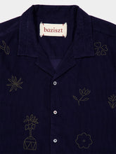 Baziszt Navy Blue Cotton Serenade Shirt