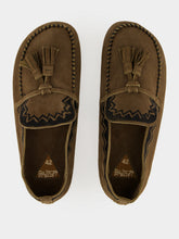 Baziszt Khaki Crine Suede Tassel Loafers
