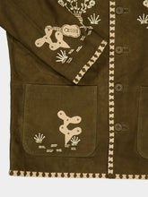 Baziszt Khaki Green Suede Stdom Swagger Jacket