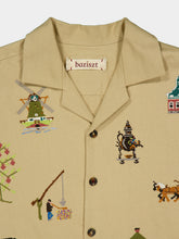 Baziszt Beige Tusken Embroidered Cotton Overshirt