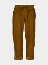Baziszt Brown Lace Trim Cotton Trousers