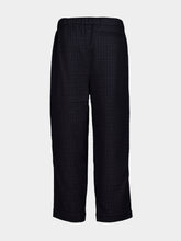 Baziszt Navy Dario Checked Cotton Trousers