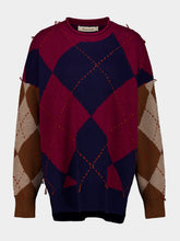 Baziszt Burgundy Blue Atgal Cashmere Jumper