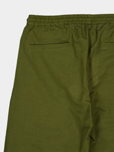 Baziszt Khaki Green Embroidered Cotton Trousers