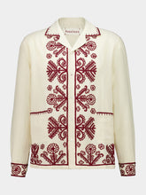 Baziszt Off-White and Burgundy Fougere Shirt