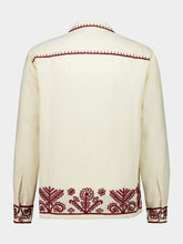 Baziszt Off-White and Burgundy Fougere Shirt