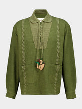 Baziszt Khaki Green Safia Cotton Sweater