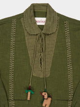 Baziszt Khaki Green Safia Cotton Sweater