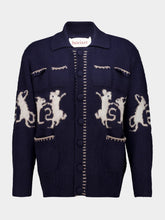 Baziszt Navy Blue Cashmere Mice Cardigan