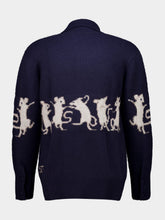 Baziszt Navy Blue Cashmere Mice Cardigan