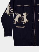 Baziszt Navy Blue Cashmere Mice Cardigan