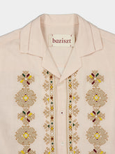 Baziszt Light Pink Roses Embroidered Shirt