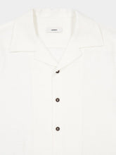 Commas White Braided Camp Collar Shirt