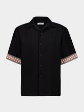 Commas Black Braided Camp Collar Shirt