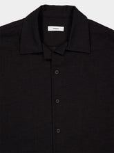 Commas Black Braided Camp Collar Shirt