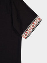 Commas Black Braided Camp Collar Shirt