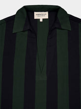 Marrakshi Life Forest Noir Striped V-Neck Blouse