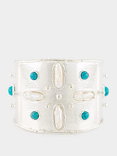 Sylvia Toledano Silver Mojave Cuff with Turquoise
