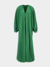 Marrakshi Life Kelly Green Maxi V-Neck Touareg Cotton Dress