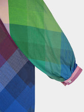 Marrakshi Life Plaid 112 Maxi V-Neck Touareg Cotton Dress