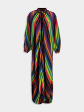 Marrakshi Life Stripe 44 Maxi Dress with Small Point Collar Touareg