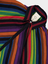 Marrakshi Life Stripe 44 Maxi Dress with Small Point Collar Touareg