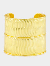 Bamboo Gold Textured Cuff Bracelet