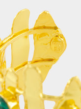 Sylvia Toledano Gold Brutalist Cuff with Malachite Stones