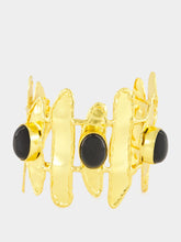 Sylvia Toledano Gold Brutalist Cuff with Black Onyx