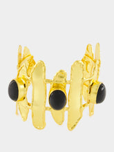 Sylvia Toledano Gold Brutalist Cuff with Black Onyx
