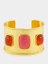Sylvia Toledano Empire Pink Quartz and Cornelian Cuff Bracelet